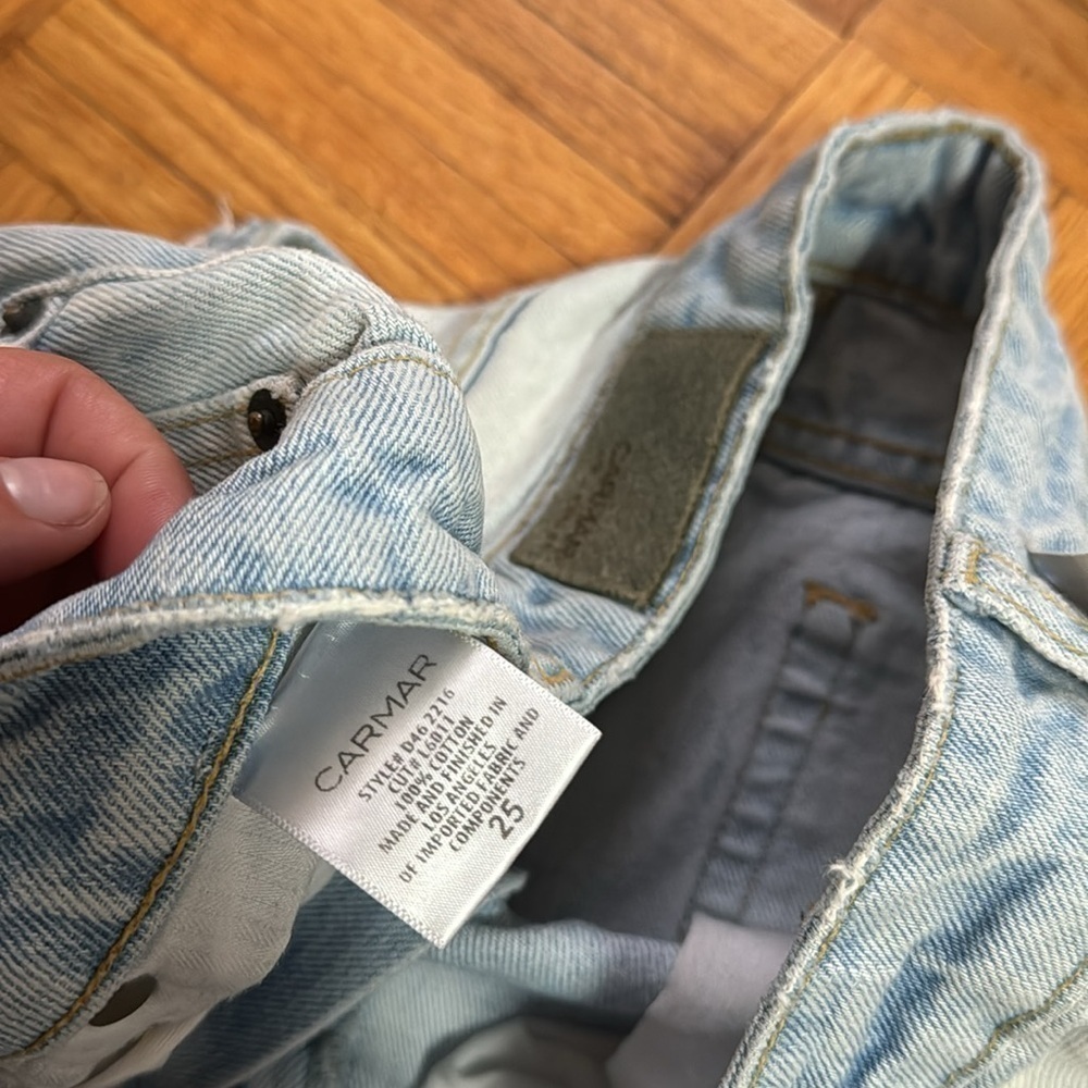 Carmar women's light wash denim jeans extra distressed size 25 - Picture 4 of 5